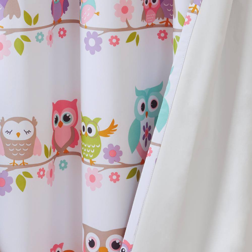 Multicolor Owl Print Blackout Kids' Window Panel, 50" x 63"