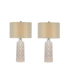 25.5 in. Honeycomb Indoor Table Lamp Set with Decorator Shade and (Set of 2)