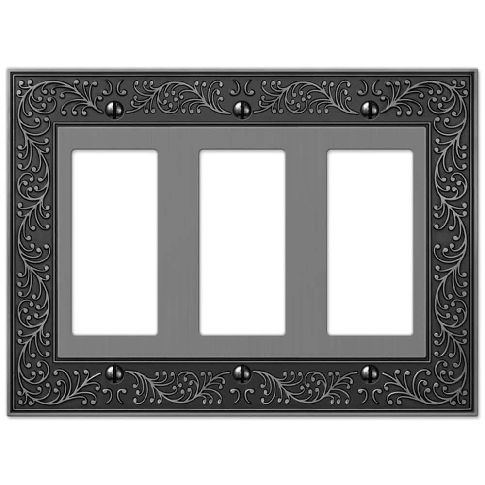 English Garden 3 Gang Rocker Metal Wall Plate - Antique Nickel price history on PriceWatchPro