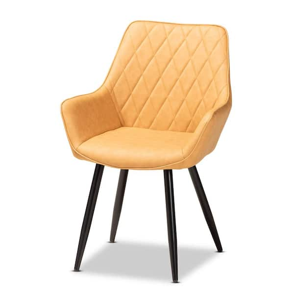 mustard faux leather dining chairs