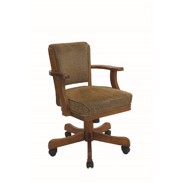 Coaster Mitchell Upholstered Arm Game Chair Olive-brown and Amber