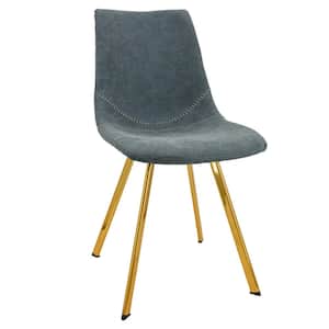 Markley Peacock Blue Faux Leather Dining Chair