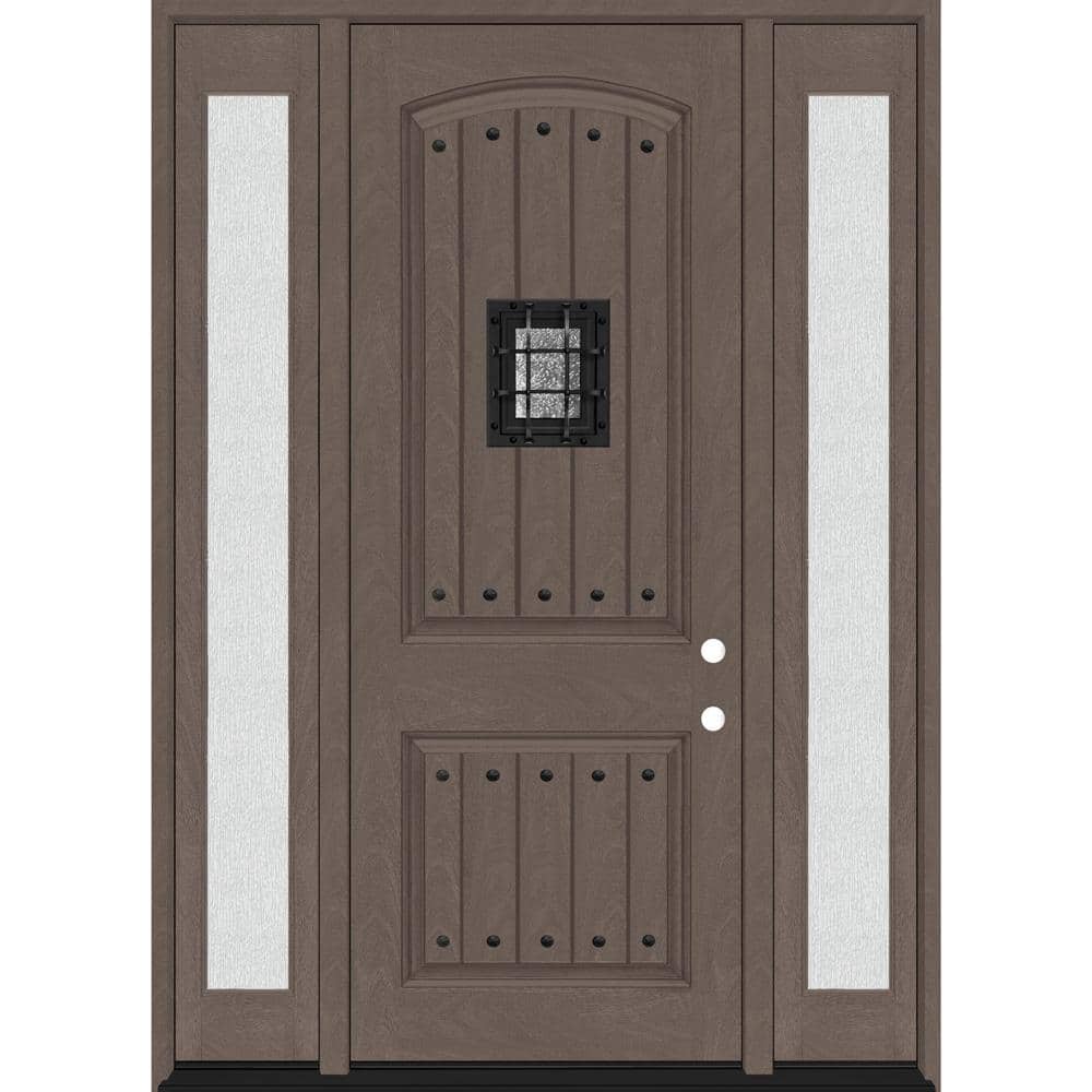 Regency 64 in. x 96 in. 2P Plank Cavalier Speakeasy LHIS Ashwood Stain Fiberglass Prehung Front Door w/Dbl 12in. Rain SL price history on PriceWatchPro