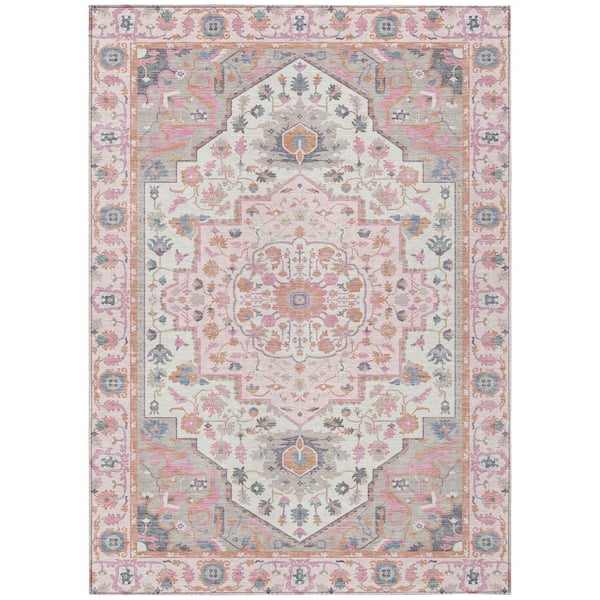 Chantille Machine Washable Indoor/Outdoor Abstract ACN2674 Pink 5 ft. x 7 ft. 6 in. Area Rug