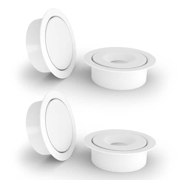 Mega Handles Concealed Magnetic Door Catch for Dummy Doors - 2 Pack Elegant Magnetic Closet Door Catch - White
