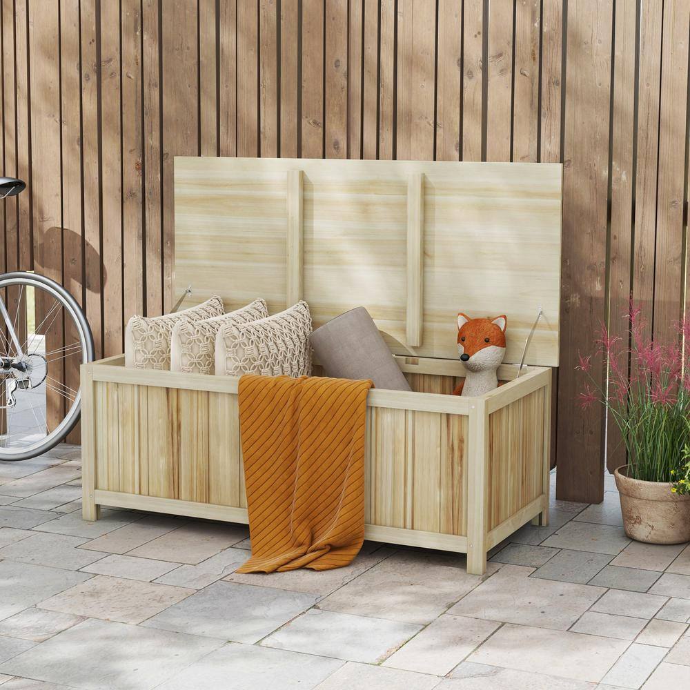 Natural Wood 47.25'' Outdoor Storage Deck Box