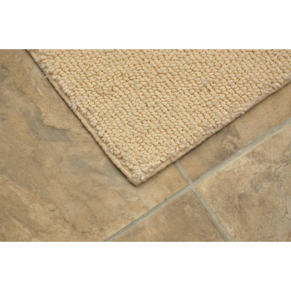 Natural Cotton 3-Piece Bath Rug Set with Non-Slip Backing