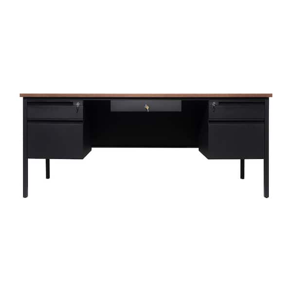 Carnegy Avenue 70 in. Rectangle Walnut Engineered Wood 6-Drawers