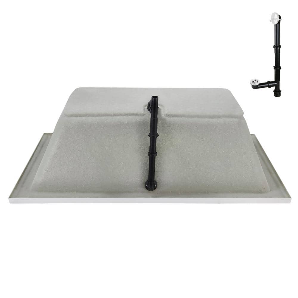 72'' x 36'' Glossy White Acrylic Drop-In Soaking Bathtub