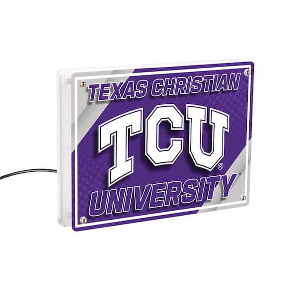 Evergreen Texas Christian University NCAA Purple Rectangle Desklite LED Decor