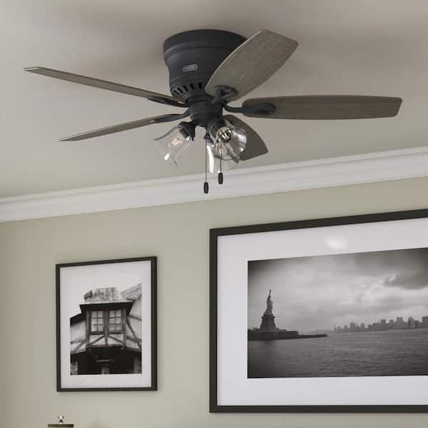 Oakhurst II 52 in. Indoor Matte Black Ceiling Fan with Light Kit Included