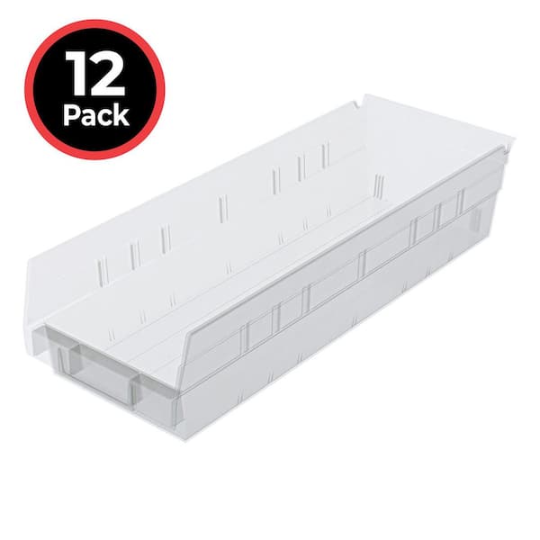 Akro-Mils Plastic Nestable Storage Shelf Bins/ Totes, 18 in. D x 6