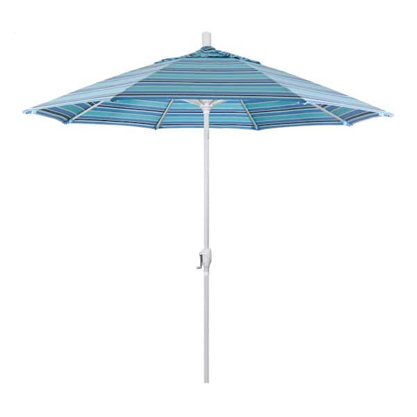 California Umbrella 9 ft. Matted White Aluminum Market Patio