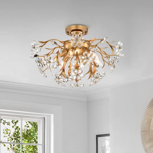 Jojospring Jimena 21.7 in. 6-Light Glossy Bronze Daisy Flower
