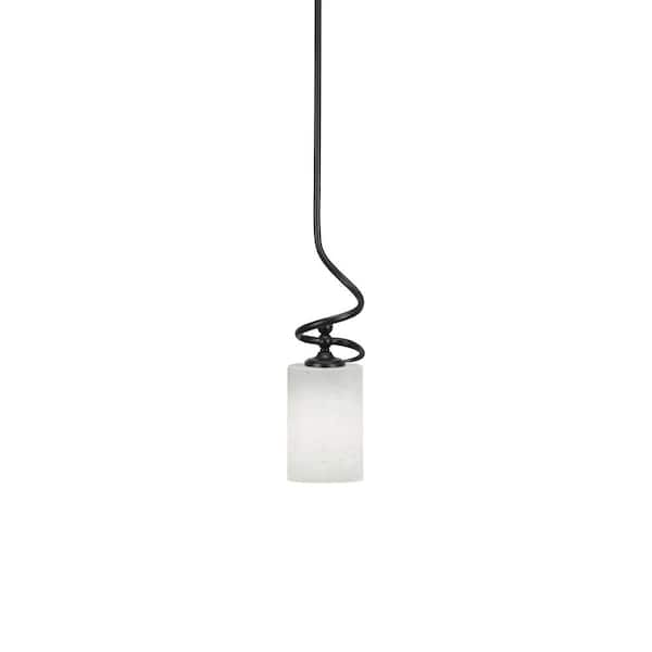 Unbranded Royale 100 W 1-Light Matte Black Standard Mini Pendant Light with Glass Shade