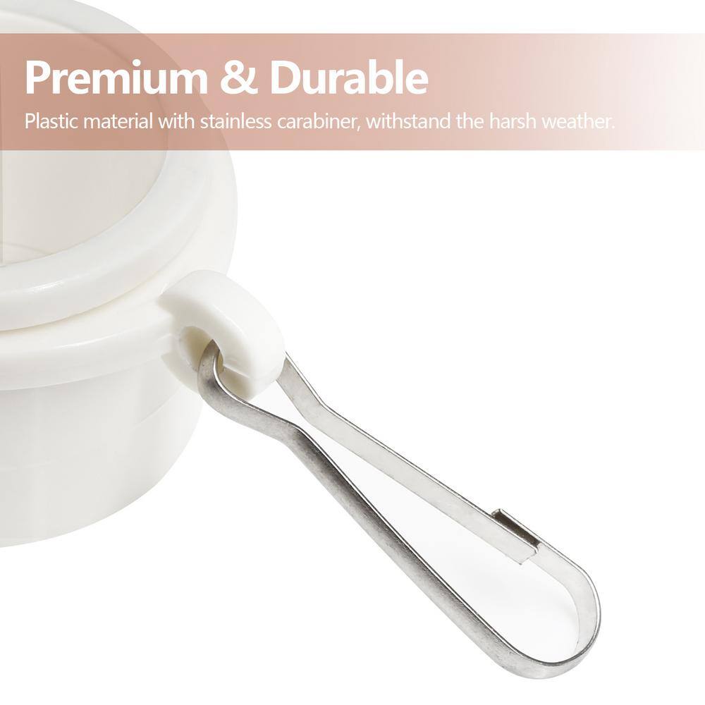 White 1-Inch Diameter Tangle-Free Flagpole Ring with Metal Clip