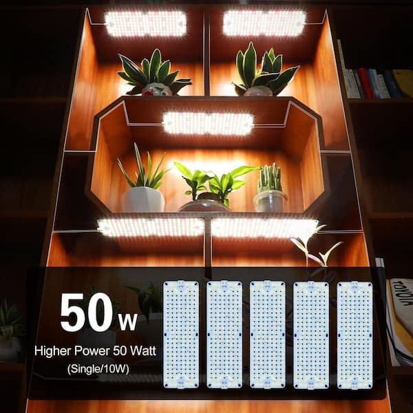 BeamBox 50-Watt Full-Spectrum Linkable Flat LED Grow Light with 4