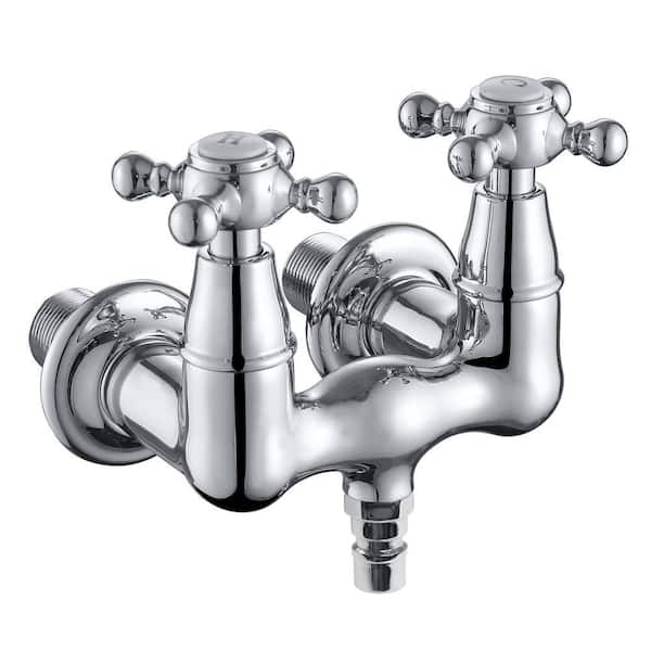 Vintage Double Handle Claw Foot Tub Faucet with Spot Resistant in Chrome