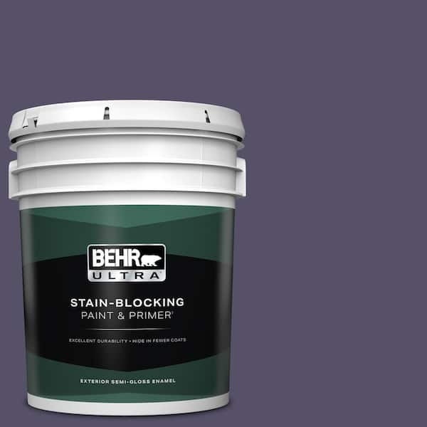 BEHR ULTRA 5 gal. #650F-7 Violet Eclipse Semi-Gloss Enamel Exterior Paint & Primer