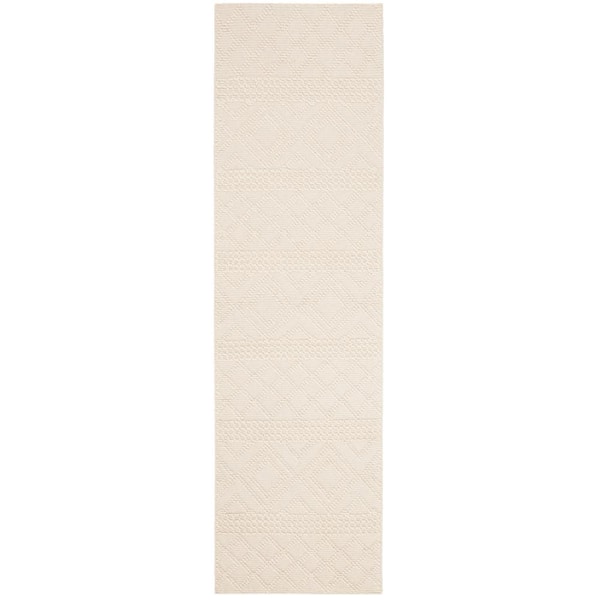 Vermont Ivory 2 ft. x 18 ft. Tribal Geometric Runner Rug