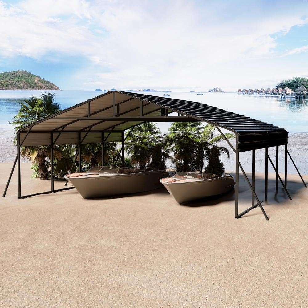 20x20 FT Heavy Duty Metal Carport Kit – Galvanized Steel Roof, Tall Garage Shelter Canopy for Cars, Trucks, Tractors price history on PriceWatchPro