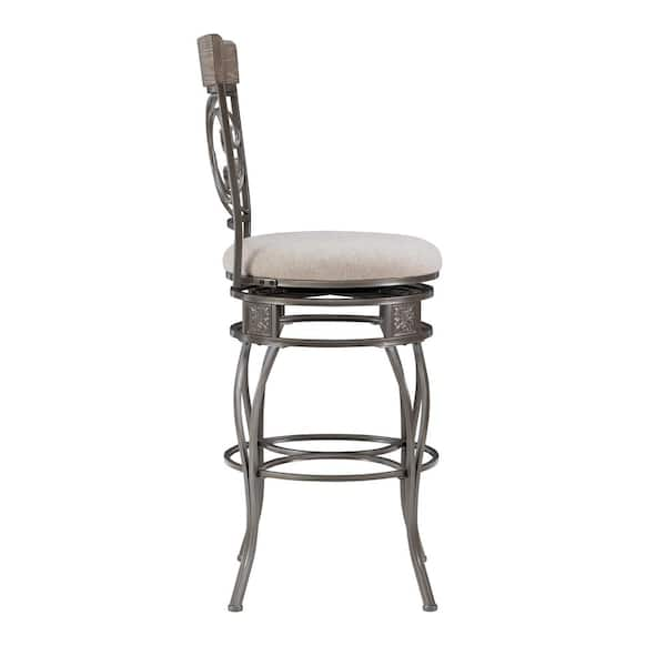 Linon Home Decor Barrett 30.75 in. Seat Height Pewter High back