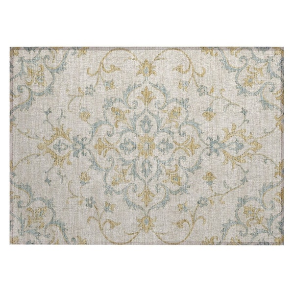 Chantille Machine Washable Indoor/Outdoor Abstract ACN2964 Ivory 3 ft. x 4 ft. Area Rug