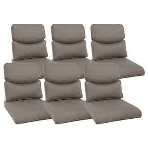 Crescent 22 in. x 25 in. x 4 in. 12-Piece Deep Seating Outdoor Lounge Chair Replacement Cushion Set in Gray