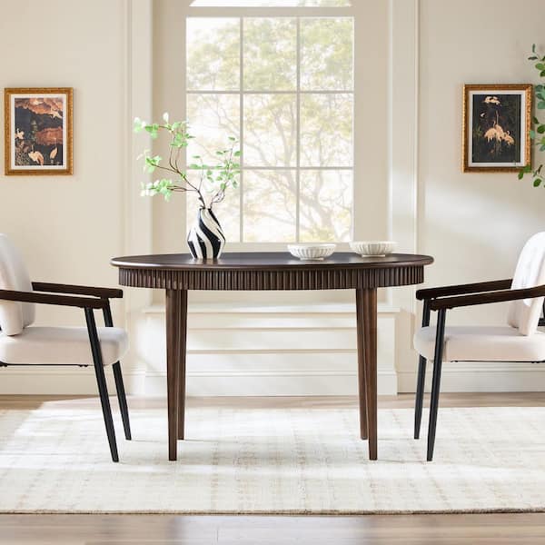 Walker Edison Furniture Company Samantha Modern Fluted Oval Solid