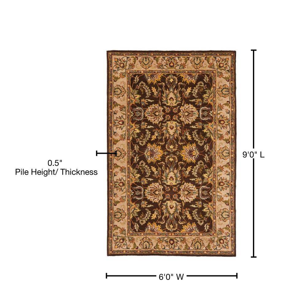 Heritage Brown and Ivory Hand-Tufted Wool Area Rug 6' x 9'