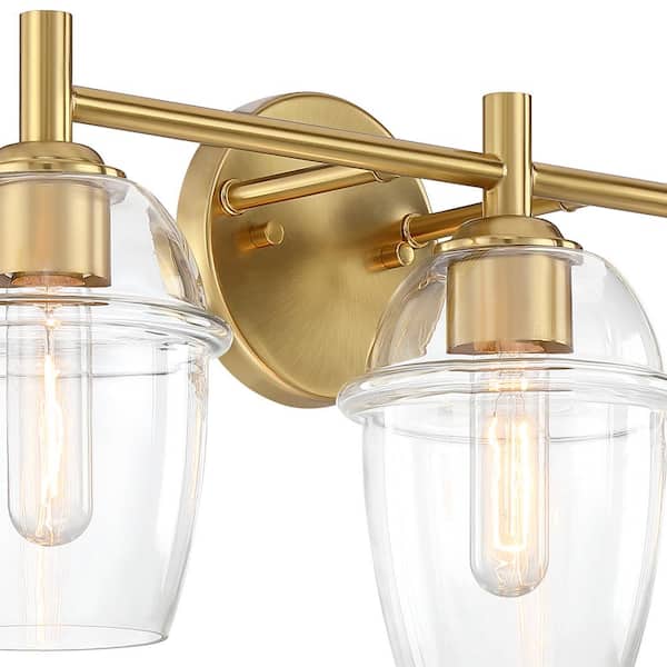 Designers Fountain - Summer Jazz 24 in. 3-Light Brushed Gold Transitional Vanity Light with Clear Glass Shades