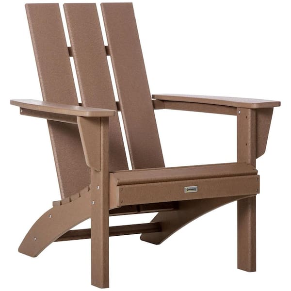 FORCLOVER Brown Outdoor Plastic Adirondack Chair