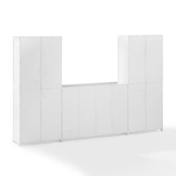 CROSLEY FURNITURE Savannah White MDF 104 in. Sideboard and Pantry