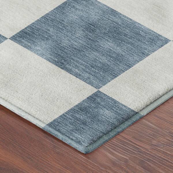 Mayfield Premium Machine Washable Abstract AMF2345 Denim 10 ft. x 14 ft. Area Rug