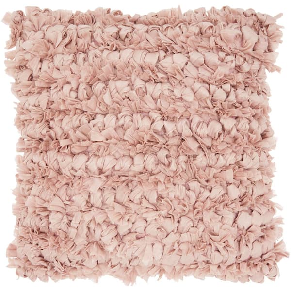 Nourison Lifestyles Blush Shag 20 in. x 20 in. Throw Pillow