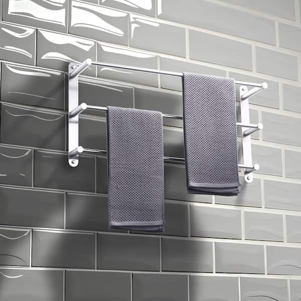 24 in. Wall Mounted Triple Towel Bar in Brushed Nickel