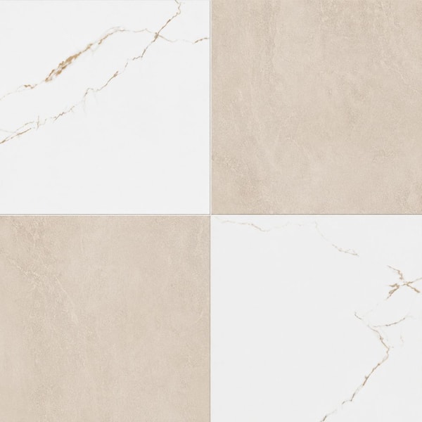 Calacatta Sand 22 MIL x 38 in. L x 18 in. W Luxury Waterproof Click Lock Luxury Vinyl Tile Flooring (24.28 sq. ft./Case)