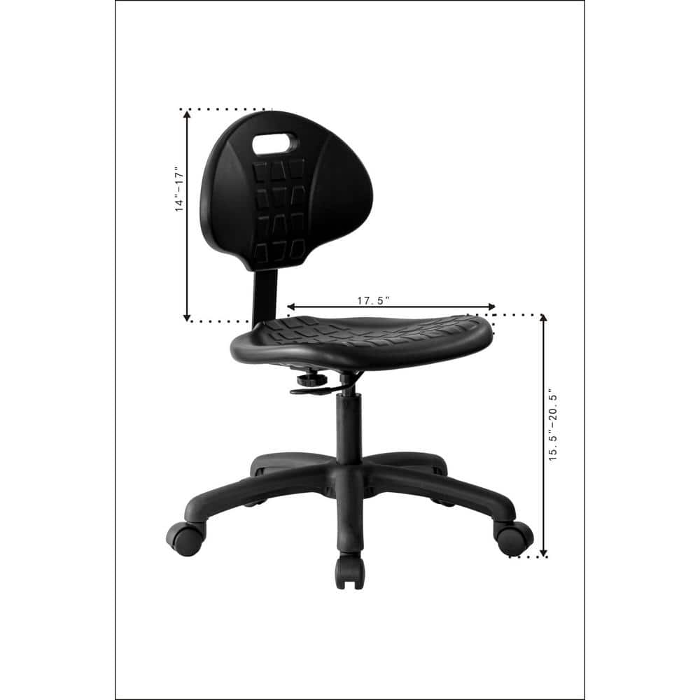 Black Adjustable Ergonomic Metal Laboratory Chair