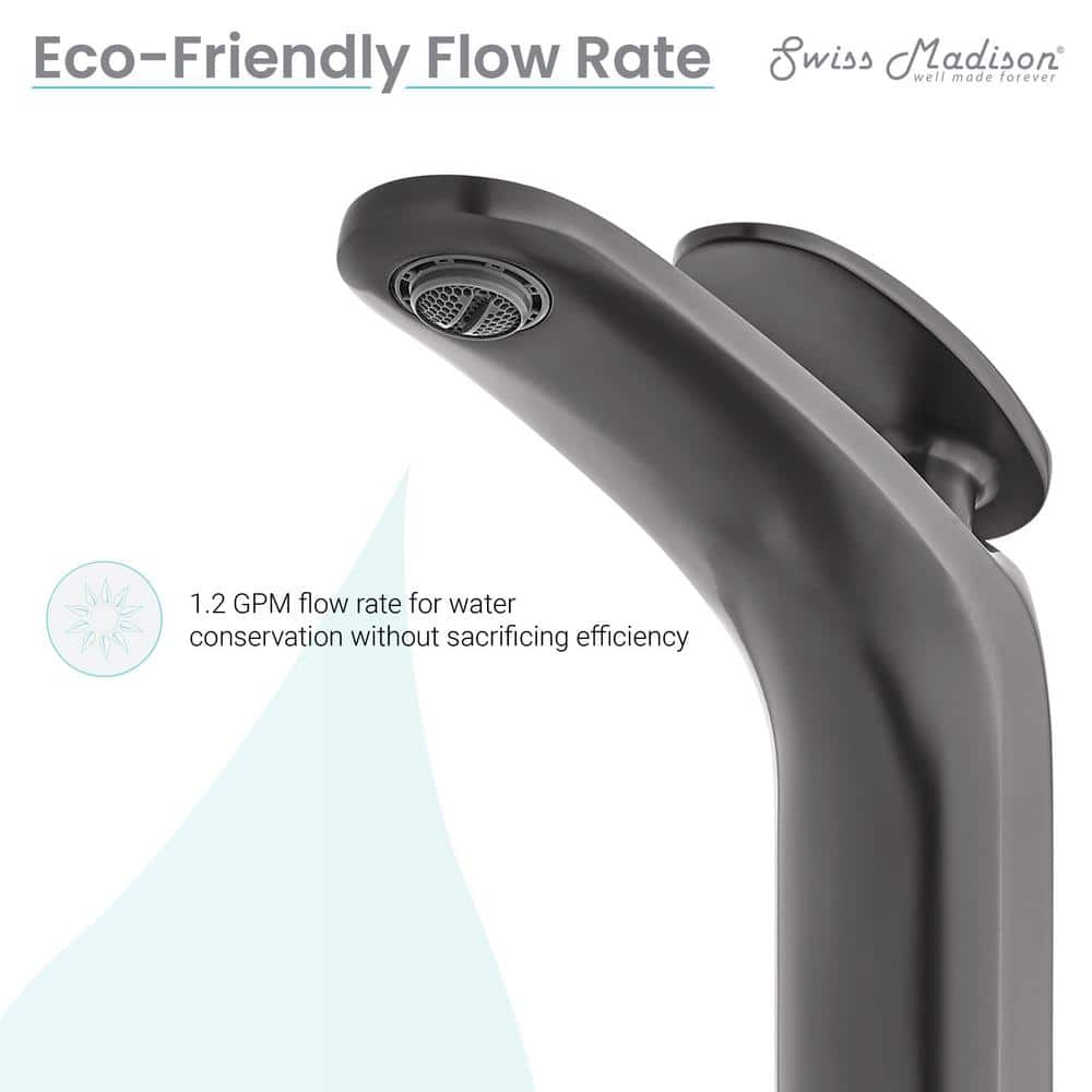Sublime Gunmetal Gray Single-Handle Bathroom Faucet