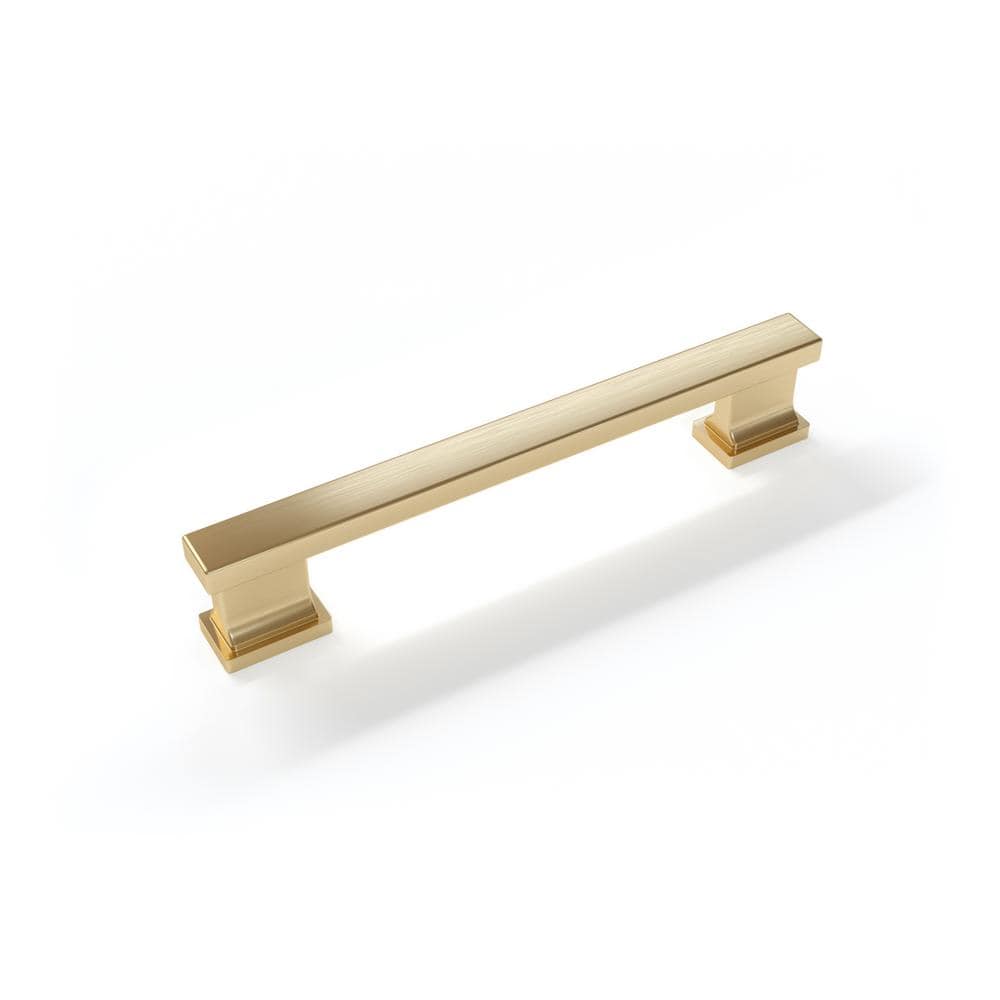 NewAge Products 5 in. (128 mm) Brushed Brass Drawer Pull Contemporary