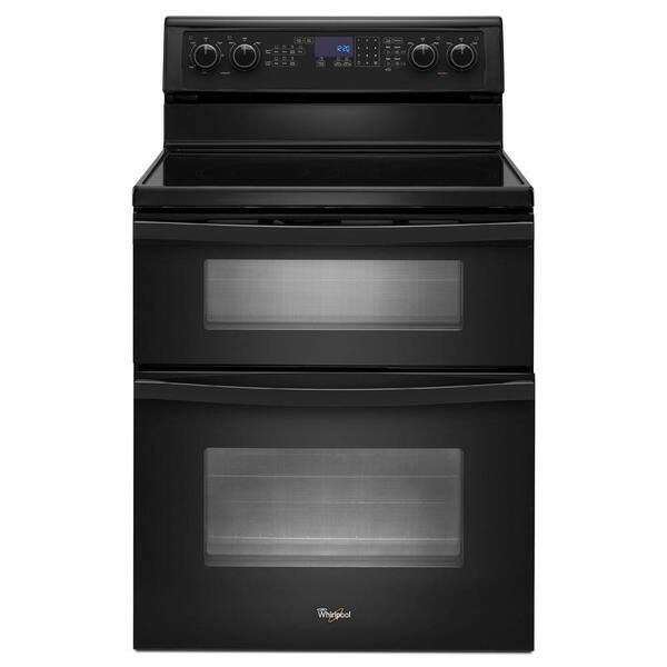 Whirlpool 6.7 cu. ft. Double Oven Electric Range with Self-Cleaning Oven in Black