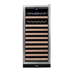 Single Zone 23.42 in. 98-Bottle Convertible Stainless Steel Wine Cooler