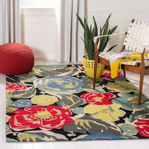 Four Seasons Black/Multi 8 ft. x 10 ft. Abstract Floral Area Rug