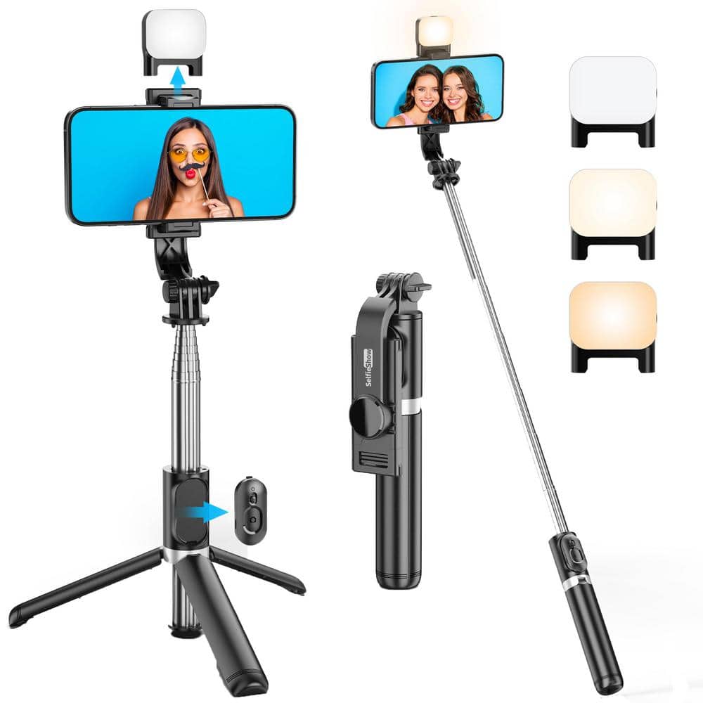 All in 1 Extendable and Portable Selfie Stick Tripod with Wireless Remote, 
