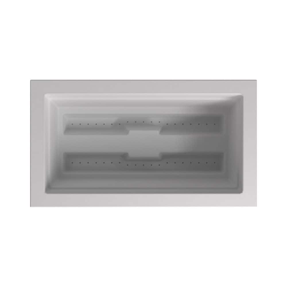 White 20x36 Polyethylene Outdoor Patio Planter with Water Reservoir