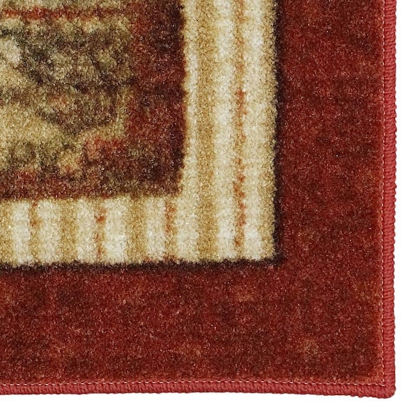 Garland Rug Town Square 18 in.x30 in. Kitchen Slice Rug Chili Red