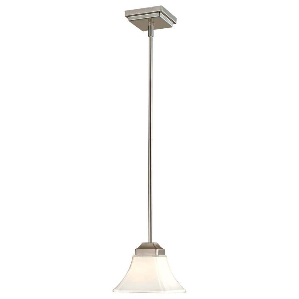 Brushed Nickel Mini Pendant Light with Lamina Blanca Glass