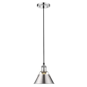 Orwell CH Mini Pendant - 7 in. in Chrome with Pewter Shade