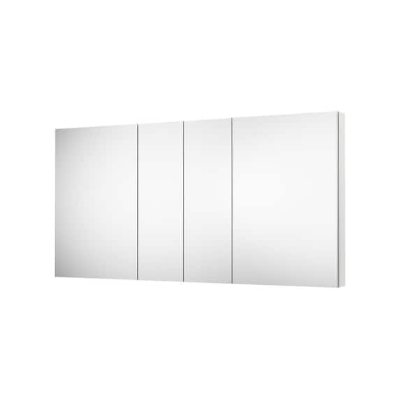 72 in. W x 36 in. H Rectangular Aluminum Medicine Cabinet with Mirror, Soft-Close, Reversible Door Installation
