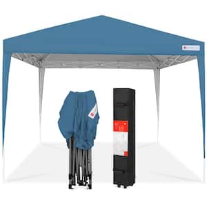 10 ft. x 10 ft. Blue Portable Adjustable Instant Pop Up Canopy with Carrying Bag